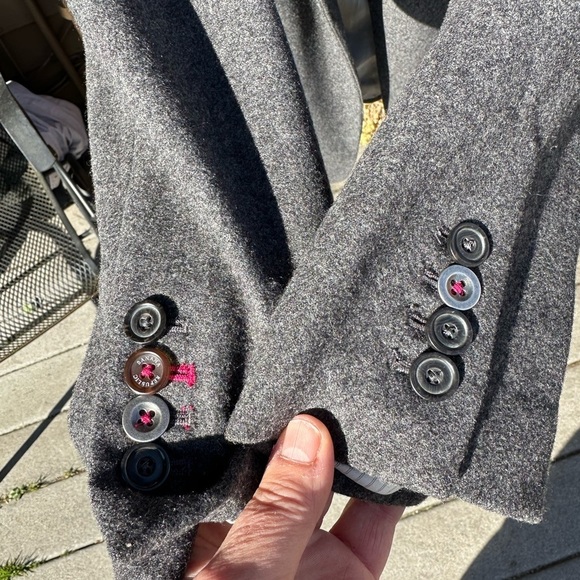 14 Banana Republic grey wool blazer w 1 front button & 3 outside pockets EUC - Picture 9 of 12